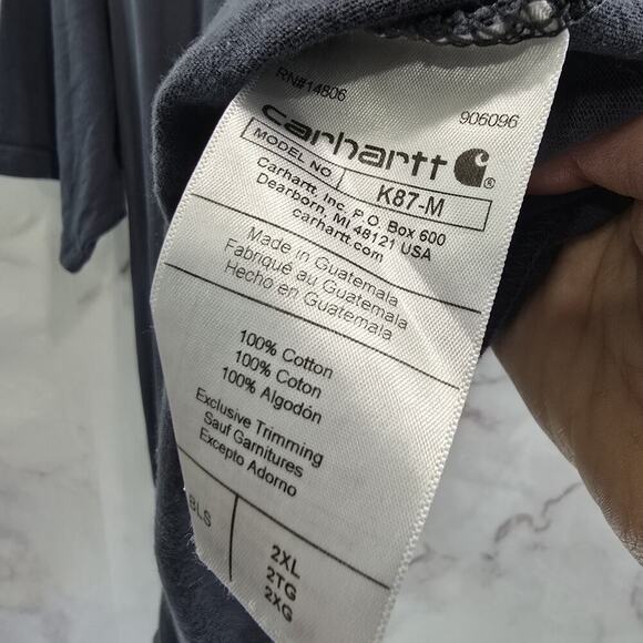 Carhartt T Shirt Mens 2XL Black Pocket Loose Fit Tee Short Sleeve Crew Neck - Picture 8 of 10